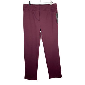 Sandro Studio Anna Fit Maroon Ankle Length Pants Women's Sz 12 New